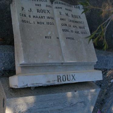 ROUX P.J. 1858-1923 &amp; E.M. LIEBENBERG 1860-1932