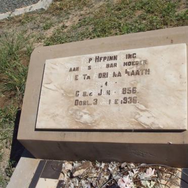 RAATH Aletta Adriana nee HUMAN 1856-1936