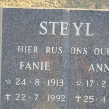 STEYL Fanie 1913-1992 &amp; Anna 1916-2003