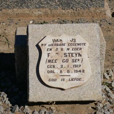 STEYN F.C. nee GOOSEN 1912-1942