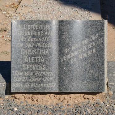 STEVENS Christina Aletta nee VAN HEERDEN 1902-1952