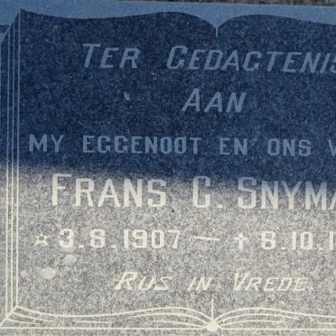 SNYMAN Frans C. 1907-1963