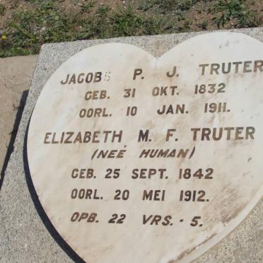 TRUTER Jacobs P.J. 1832-1911 &amp; Elizabeth M.F. HUMAN 1842-1912