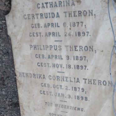 THERON Catharina Gertruida 1877-1897 :: THERON Hendrika Cornelia 1879-1898 :: THERON Philippus 1897-1897