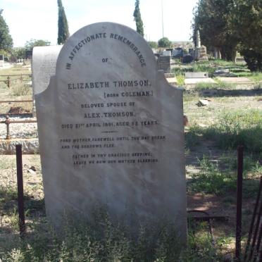 THOMSON Elizabeth nee COLEMAN  -1891