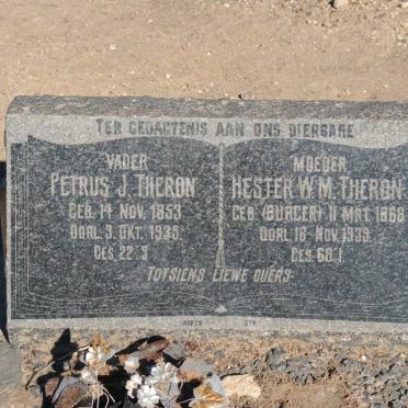 THERON Petrus J. 1853-1935 &amp; Hester W.M. BURGER 1868-1939