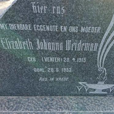 WEIDEMAN Elizabeth Johanna nee VENTER 1915-1953