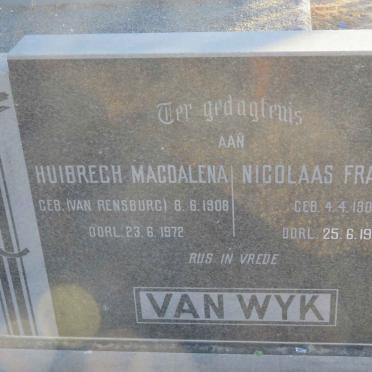 WYK Nicolaas Francois, van 1900-1979 &amp; Huibrech Magdalena VAN RENSBURG 1908-1972