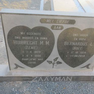 ZAAYMAN Bernardus L. 1924-2018 &amp; Huibrecht M.M. 1929-1986