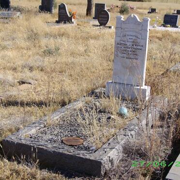 KOTZE Alettha J.M. nee JANSEN V. VUUREN 1871-1942