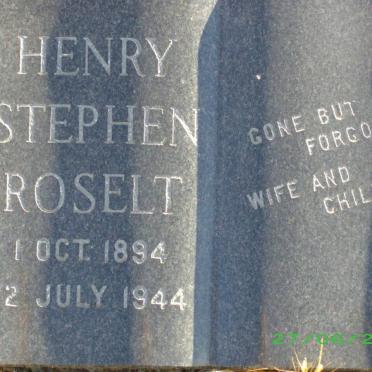 ROSELT Henry Stephen 1894-1944 
