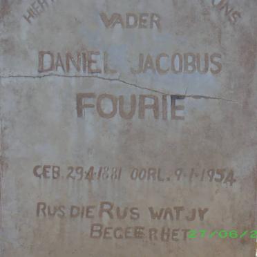 FOURIE Daniel Jacobus 1881-1954 