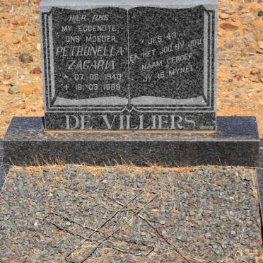 VILLIERS Petronella Zagaria, de 1940-1988