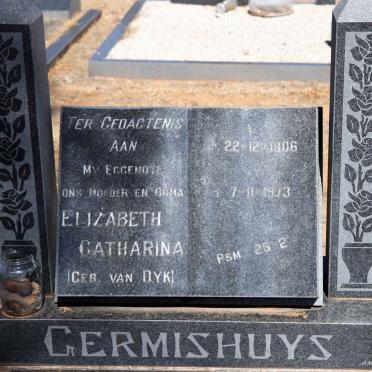 GERMISHUYS Wilhelmus F.G. 1905-1986 &amp; Elizabeth Catharina VAN DYK 1906-1973