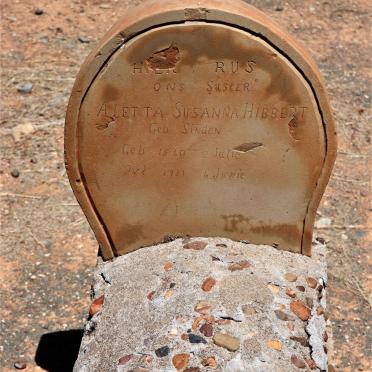 HIBBERT Aletta Susanna nee SINDEN 1860-1941