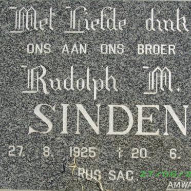 SINDEN Rudolph M. 1925-1993