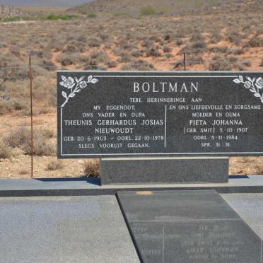 BOLTMAN Theunis Gerhardus Josias Nieuwoudt 1903-1978 &amp; Pieta Johanna SMIT 1907-1984