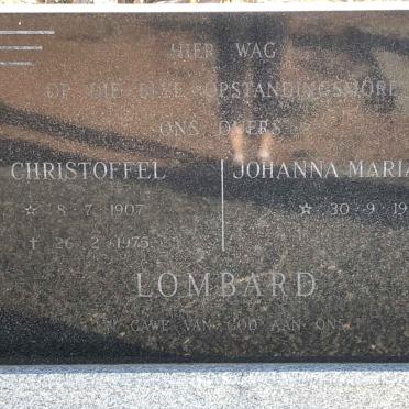 LOMBARD Christoffel 1907-1975 &amp; Johanna Maria NEL 1911-
