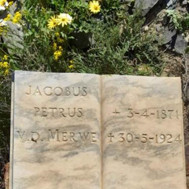 MERWE Jacobus Petrus, van der 1871-1924