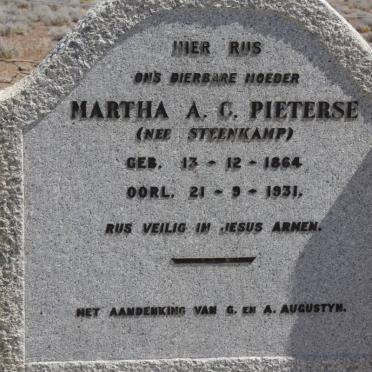 PIETERSE Martha A.C. nee STEENKAMP 1864-1931