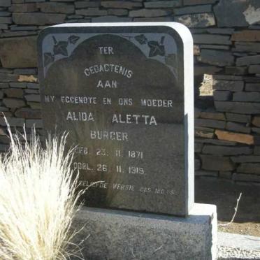 BURGER W.P. 1871-1940 &amp; Alida Aletta 1871-1919