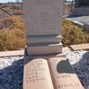 LOUBSER A.J.N. nee VAN WYK 1868-1933