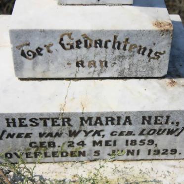 NEL Hester Maria voorheen VAN WYK nee LOUW 1859-1929
