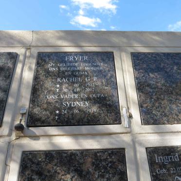 FRYER Sydney 1939- & Rachel G.P. 1947-2012