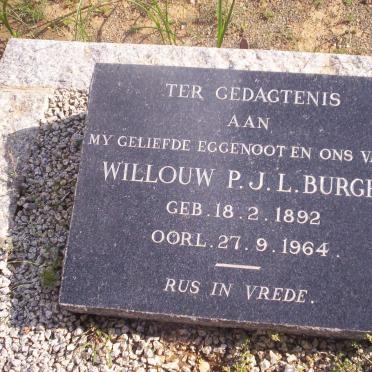 BURGER Willouw P.J.L. 1892-1964