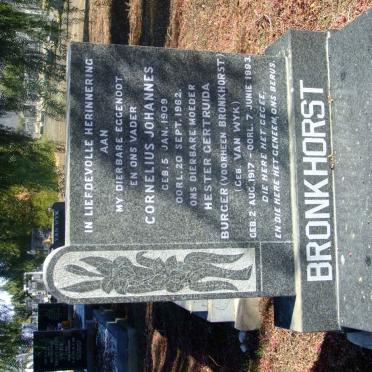 BRONKHORST Cornelius Johannes 1909-1962 &amp; Hester Gertruida BURGER voorheen BRONKHORST nee VAN WYK 1917-1993