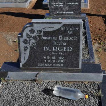 BURGER Susanna Elizabeth Jacoba nee NEL 1912-2003