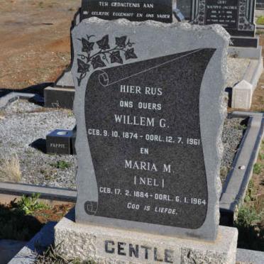 GENTLE Willem G. 1874-1961 &amp; Maria M. NEL 1884-1964