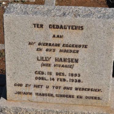 HANSEN Lilly nee VISAGIE 1893-1938