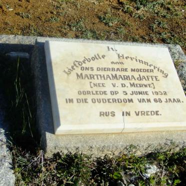 JAFFE Martha Maria nee V.D. MERWE -1932
