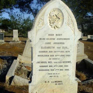 MERWE Jane Johanna Elizabeth, van der 1879-1902 :: VAN DER MERWE Jacobus Nel 1901-1902