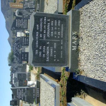 MARX Salomon S. 1939- &amp; Johanna S. VAN DYK 1939-1990