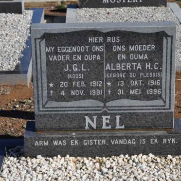 NEL J.G.L. 1912-1991 &amp; Alberta H.C. DU PLESSIS 1916-1996