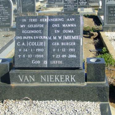 NIEKERK C.A., van 1910-1988 &amp; M.M.W. BURGER 1911-2006