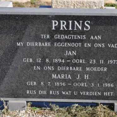 PRINS Jan 1894-1977 &amp; Maria J.H. 1896-1986