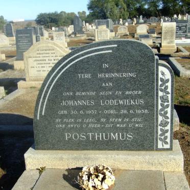 POSTHUMUS Johannes Lodewiekus 1937-1958