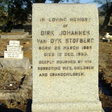 STOFBERG Dirk Johannes Van Dyk 1885-1953