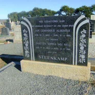 STEENKAMP Jan Gerhardus Albertus 1902-1961 &amp; Janetta Sophia NEL 1907-1991