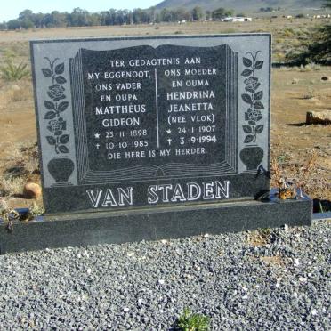 STADEN Mattheus Gideon, van 1898-1985 &amp; Hendrina Jeanetta VLOK 1907-1994