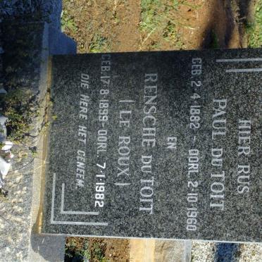 TOIT Paul, du 1882-1960 &amp; Rensche LE ROUX 1899-1982