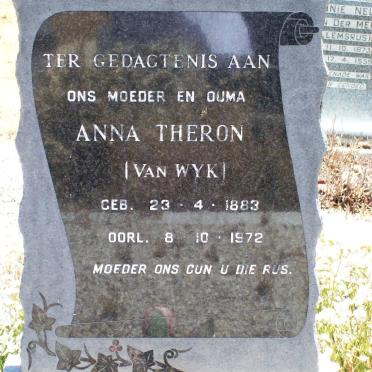 THERON Anna nee VAN WYK 1883-1972