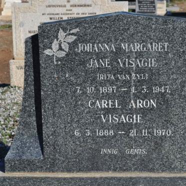 VISAGIE Carel Aron 1888-1970 &amp; Johanna Margaret Jane VAN ZYL 1897-1947