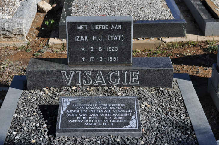 VISAGIE Izak H.J. 1923-1991 &amp; Ainsley Pienaar VAN DER WESTHUIZEN 1929-2000