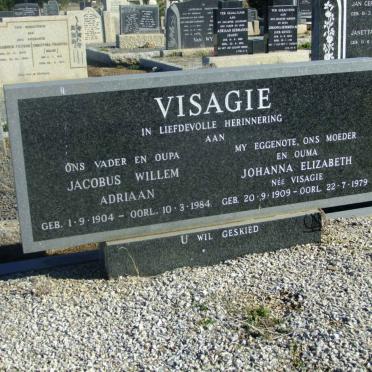 VISAGIE Jacobus Willem Adriaan 1904-1984 &amp; Johanna Elizabeth VISAGIE 1909-1979
