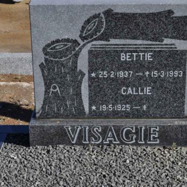 VISAGIE Callie 1925- &amp; Bettie 1937-1993