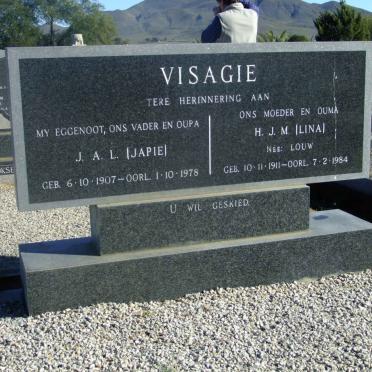 VISAGIE J.A.L. 1907-1978 &amp; H.J.M. LOUW 1911-1984